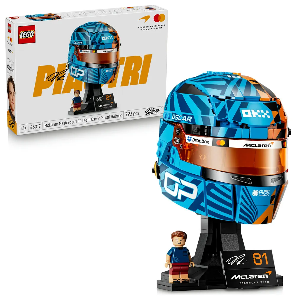 【LEGO 樂高】Editions 43017 McLaren Mastercard F1 Team Oscar Piastri 頭盔(麥拉倫 居家擺設 禮物 玩具)