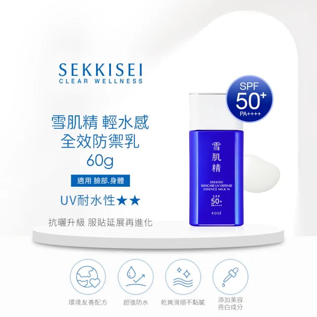 【KOSE 高絲】雪肌精 輕水感全效防曬凝膠90gx2入組(大谷翔平防曬新升級)