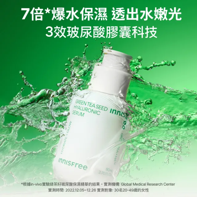 【innisfree】綠茶加倍保濕雙星組(玻尿酸保濕精華80ml、牛奶水神經醯胺精華320ml)