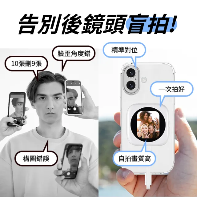 【YOMIX 優迷】MagSafe 磁吸高清同步Mini自拍器 (藍牙遙控/免充電/即拍零延遲/Apple專用/自拍/即插即用)