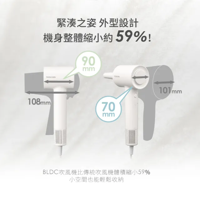 【TESCOM】官方直營 專業負離子吹風機 白色 TD760TW