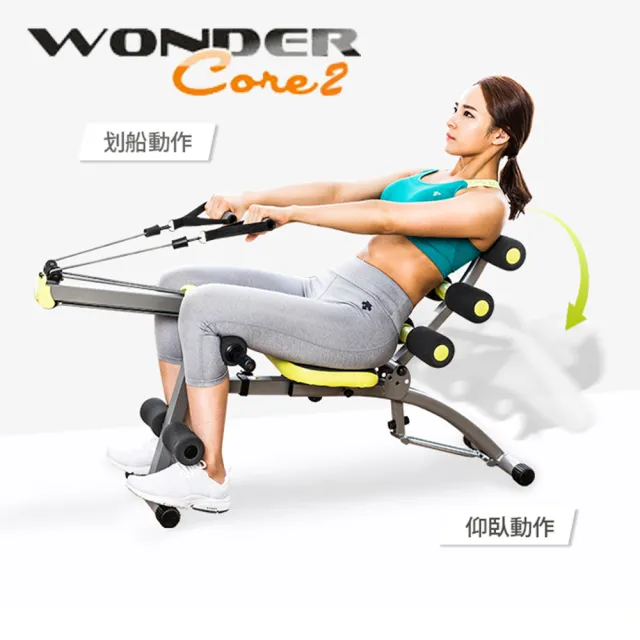 【Wonder Core】全能塑體健身機 強化升級版-暗黑色(健腹機/划船機/重訓機)