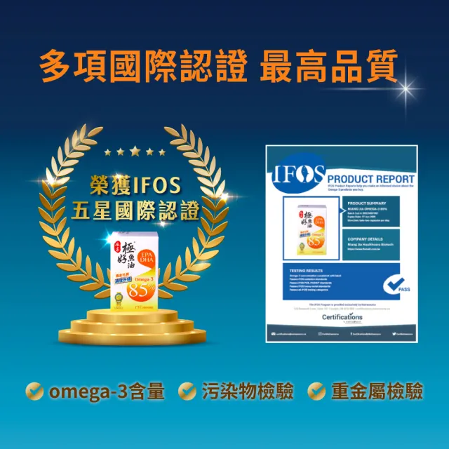 【娘家】Omega-3 85%極好魚油(60粒/盒.黃金比例1粒雙效.台灣在地純化.純淨小型魚種.高含量.無腥味)