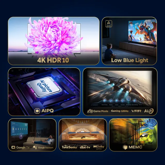 【Haier 海爾】家電快配★55型 4K AI DLG-120Hz Google TV 護眼遊戲顯示器 (H55K85GUX)