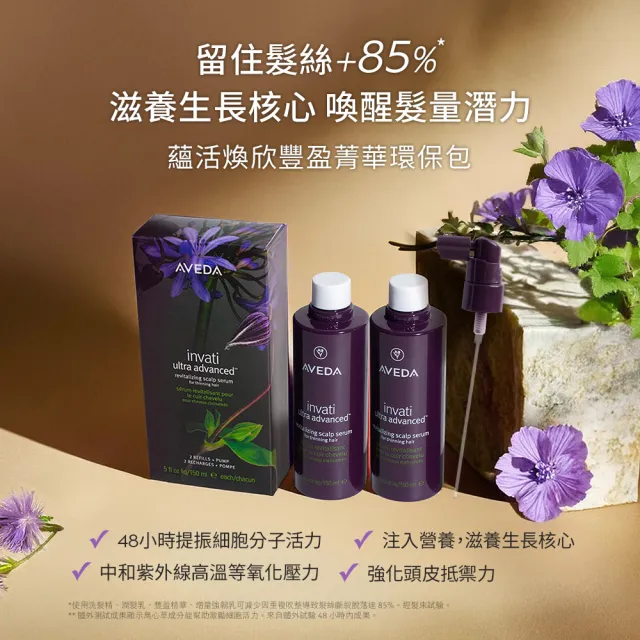 【AVEDA】蘊活煥欣豐盈菁華 環保包 150mlx2(養髮精華 頭皮保養環保大容量)_父親節_送禮_禮物_禮盒_情人節