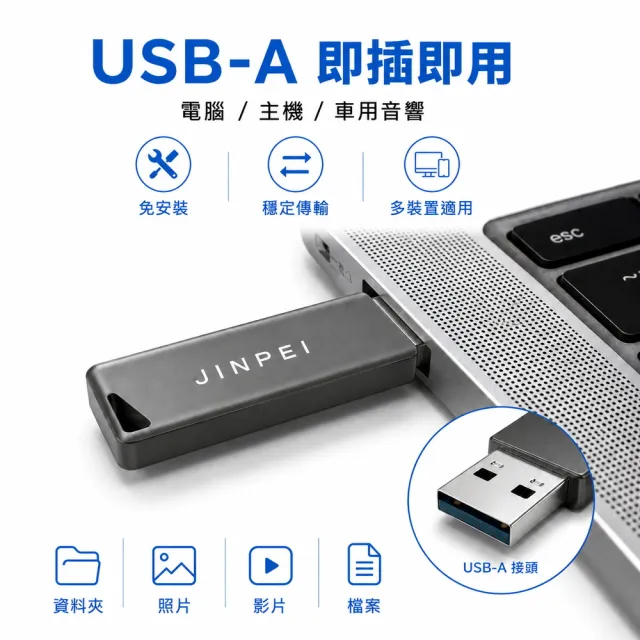 【JINPEI 錦沛】256GB USB3.2 Type-C雙介面隨身碟