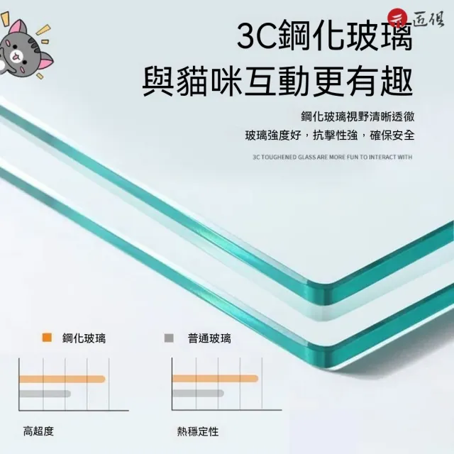 【匠俱】日系實木大型多層貓咪城堡/玻璃門展示貓籠120*60*150cm(三貓款/多層跳台/帶輪可移/多貓豪宅)