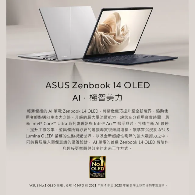 【ASUS 華碩】Office2024組★14吋Ultra7輕薄AI筆電(ZenBook UX3405CA/Ultra7-255H/16G/512G/W11/EVO/OLED)