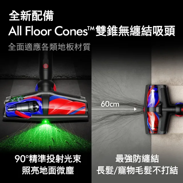 【dyson 戴森】V10 Konical 強勁雙錐無纏結吸塵器 (momo獨家特談新品上市/毛髮剋星/光學偵測)