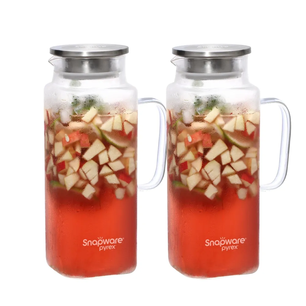 【CorelleBrands 康寧餐具】淨漾耐熱大容量玻璃水壺-1950ml(買1送1或1壺2杯任選)