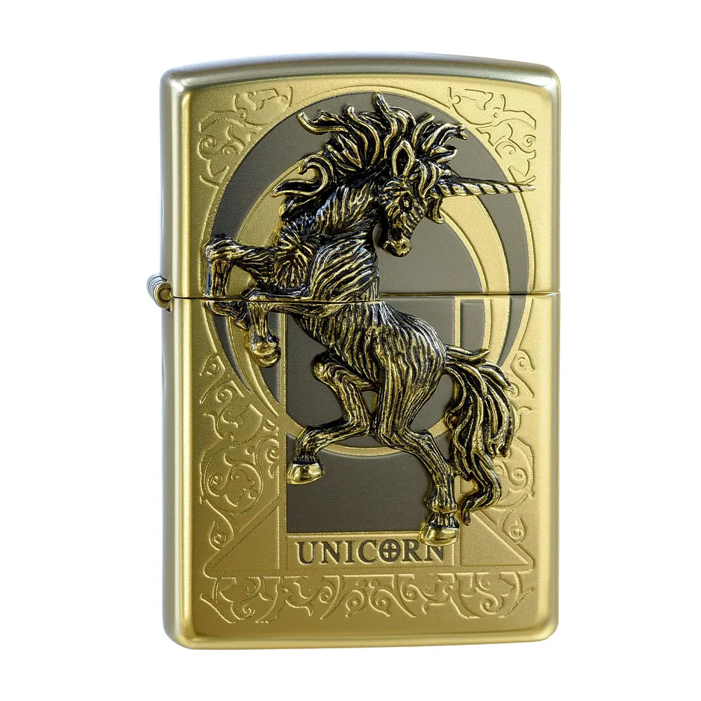 【Zippo官方直營】尊爵獨角獸-金色防風打火機(美國防風打火機)