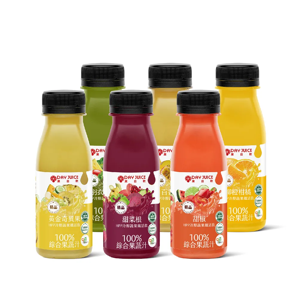 【Day Juice 果日飲】冷壓綜合蔬果纖活飲6瓶組(7-12號各1瓶-共6瓶)