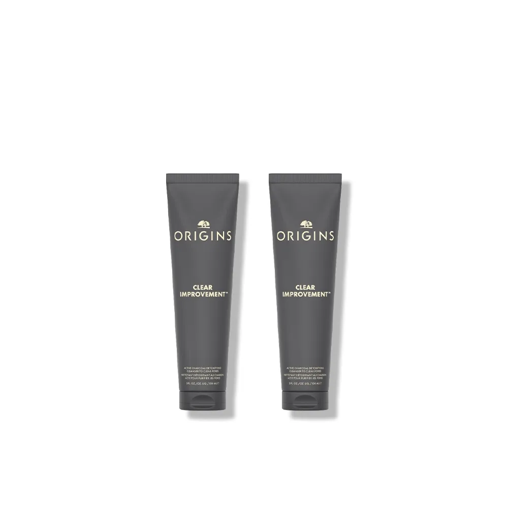 【ORIGINS 品木宣言】毛孔救星調理潔顏組(泥娃娃活性碳潔顏露150ml x2)