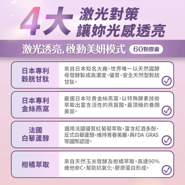 【達摩本草】日本專利穀胱甘肽複方 4入組(60顆/盒)