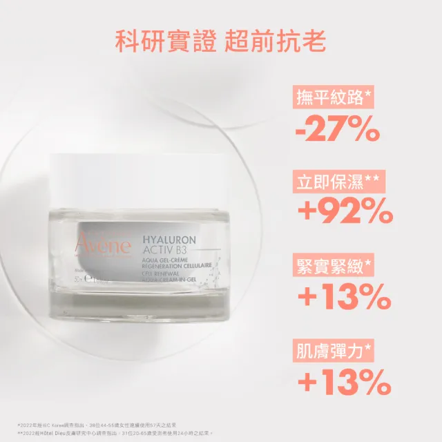 【Avene 雅漾】官方直營 B3彈力透亮精華霜50ml(任選)_2入