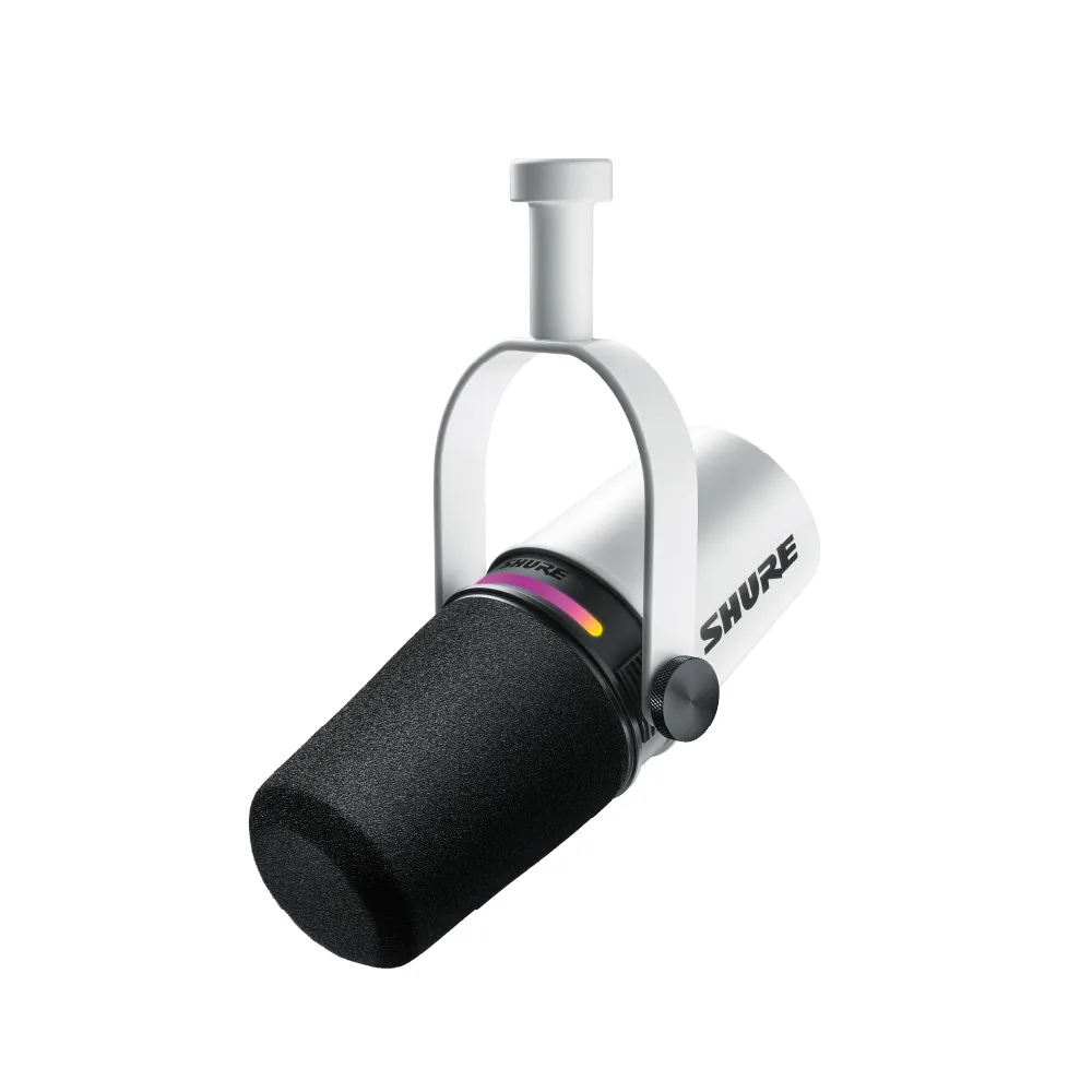 【SHURE】MV7+ Podcast USB/XLR雙輸出動圈麥克風-白(鍵寧公司貨) + 9吋DC雙向直立循環扇