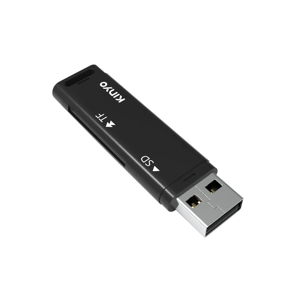【KINYO】USB2.0 SD/TF記憶卡機迷你雙槽讀卡機(相機/行車紀錄器/手機 KCR-218)