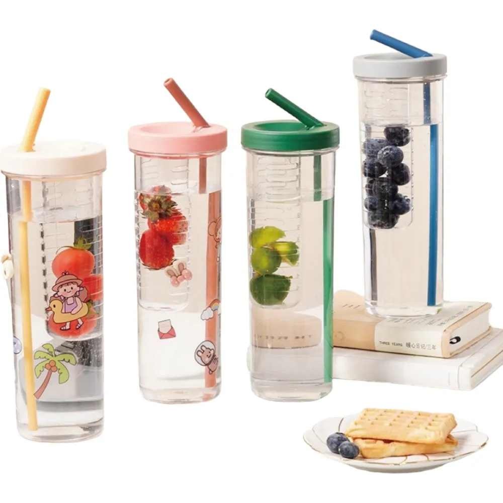 【JOP嚴選】果茶吸管杯 700ML 果汁過濾杯 吸管隨身杯   馬卡龍隨身杯(過濾杯 茶濾杯 吸管杯)