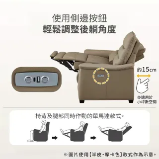 【NITORI 宜得利家居】◎4人用電動可躺式沙發 電動沙發 N-BELIEVA 3 厚皮 BR(電動可躺式沙發 厚皮)