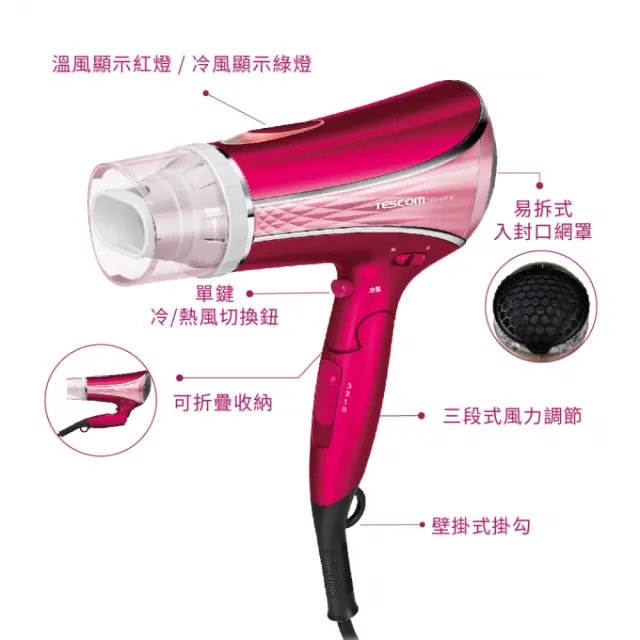 【TESCOM】官方直營 高效速乾負離子吹風機  TID1100TW
