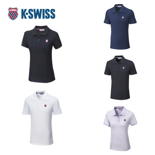 【K-SWISS】獨家款-經典盾牌短袖Polo衫 棉質親膚  男上衣 女上衣 多色選擇 (108492/198492)