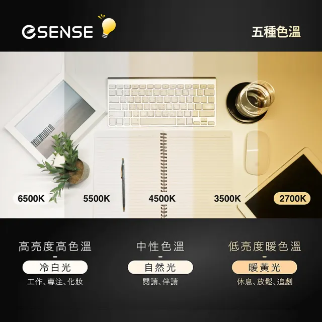 【ESENSE 逸盛】80cm LED超廣域觸控護眼檯燈(11-PRO100嘖嘖募資破千萬)