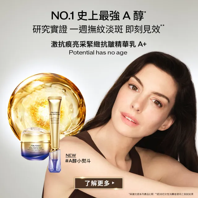 【SHISEIDO 資生堂國際櫃】激抗痕亮采緊緻抗皺精華乳A20mL(撫紋/A醇/小熨斗/抗老/美容課程後可以使用)