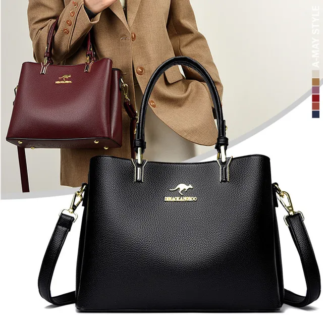【Amay Style 艾美時尚】夏新品 女真皮包 側肩包 通勤時尚牛皮大容量手提斜背托特包(5色.預購)