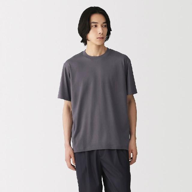 【MUJI 無印良品】男天竺圓領短袖T恤(白色/淺灰/黑色/淺綠/卡其綠/藍色/灰白)