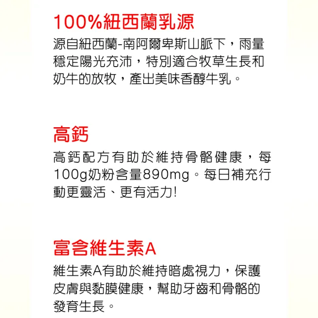 【RED COW紅牛】官方直營 超濃全脂奶粉2kgX2包