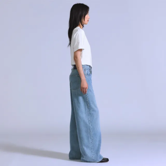【LEVIS】BLUETAB™ 極寬鬆五口袋牛仔褲 / 萊賽爾纖維添加 女生牛仔褲 人氣新品 008X8-0000