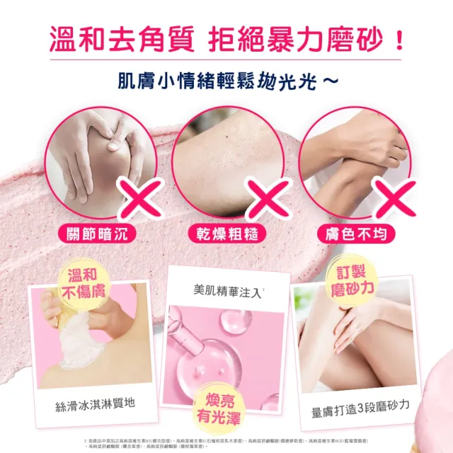 【Dove 多芬】去角質冰淇淋身體磨砂膏298gx2入(薰衣草/櫻桃/藍莓雪酪/石榴籽/櫻花/楓糖/奇異果籽)