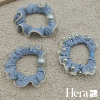 【HERA 赫拉】藍蕾絲邊舒適髮圈三入組 H115080304(蕾絲邊 髮圈 三入組)