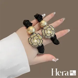 【HERA 赫拉】仙氣玫瑰花閃鑽蝴蝶大腸髮圈兩入組 H115080301(玫瑰花 蝴蝶大 腸髮圈 兩入組)