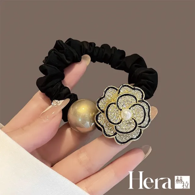 【HERA 赫拉】仙氣玫瑰花閃鑽蝴蝶大腸髮圈兩入組 H115080301(玫瑰花 蝴蝶大 腸髮圈 兩入組)