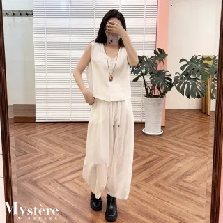 【my stere 我的時尚秘境】棉麻舒適兩件式背心 附掛件 兩色 棉背心 棉麻背心 兩件式背心 休