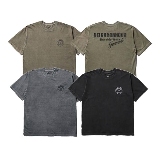 【NEIGHBORHOOD】Tee SS-5 復古水洗圓形徽標短袖 橄欖綠/灰/黑 261PCNH-ST05