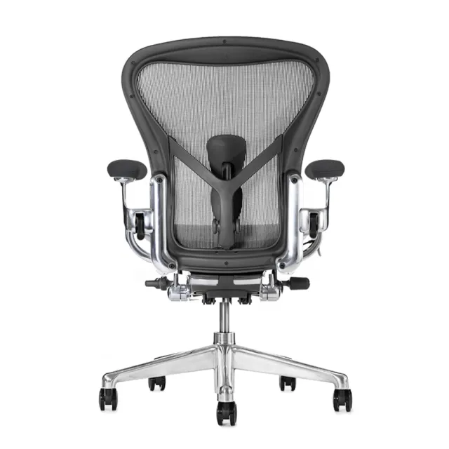 【Herman Miller】Aeron 2.0 人體工學椅 全功能 拋光金屬腳座 鋁合金材質 石墨黑 DW扶手 A size(平行輸入)