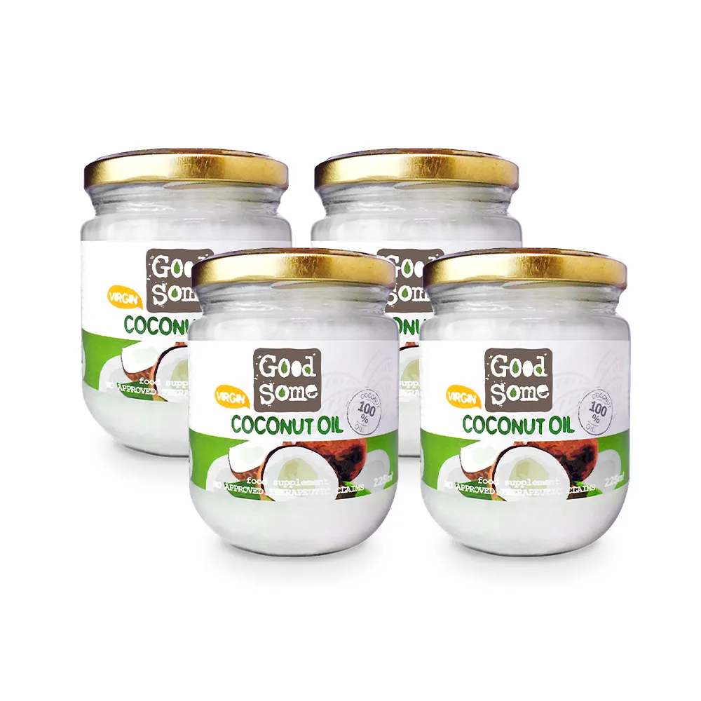 【GoodSome 好東西】第一道冷壓椰子油225mlx4入(最多自然醫學博士推薦、防彈咖啡)