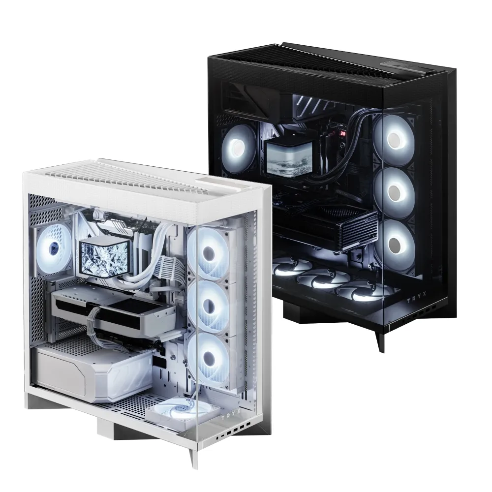 【TRYX】LUCA L70 懸浮X型底座 鋁合金 E-ATX海景機殼 黑/白(精品級/背插/雙420/航太級鋁合金)
