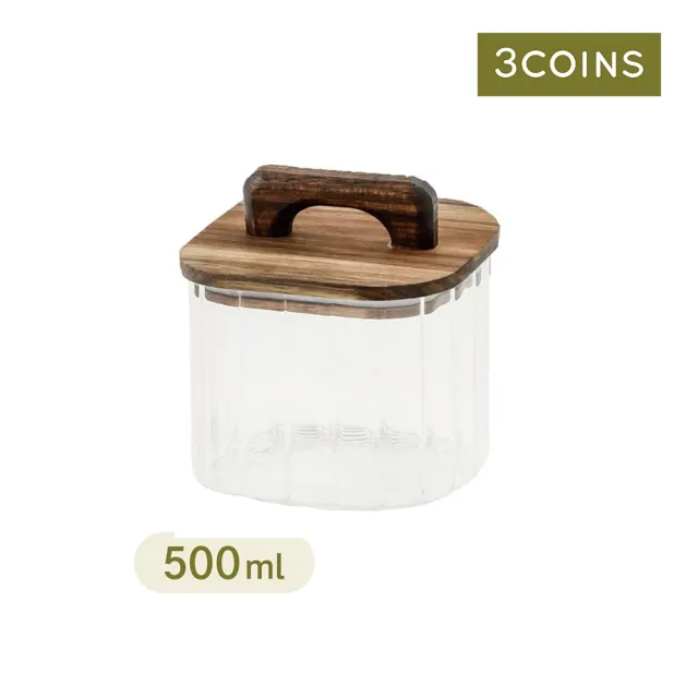 【3COINS】方形玻璃密封罐500ml