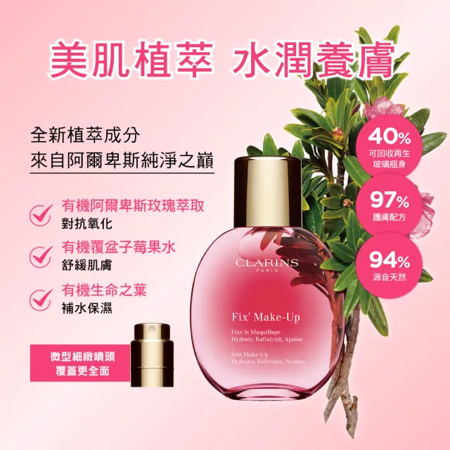 【CLARINS 克蘭詩】玫瑰精萃定妝噴霧50ml