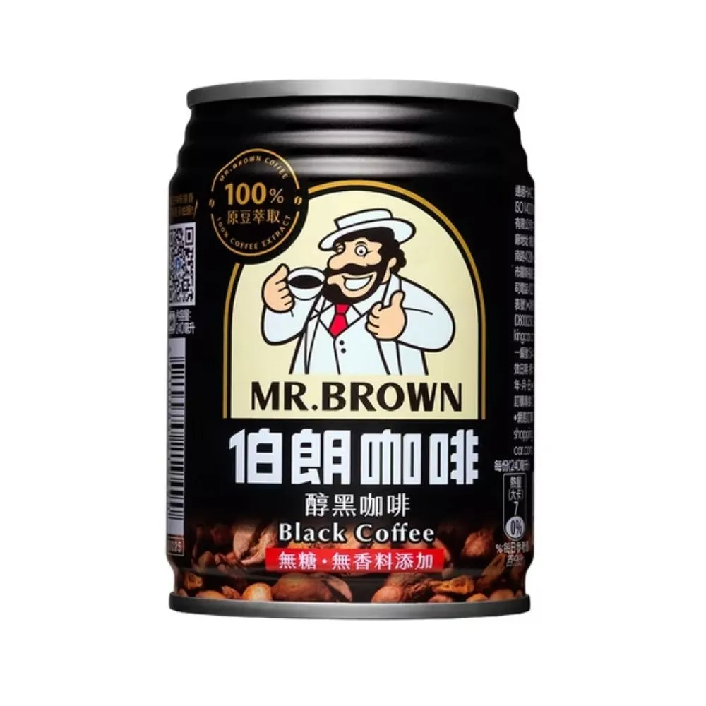 【金車/伯朗】醇黑咖啡240mlx24入/箱(無糖 )