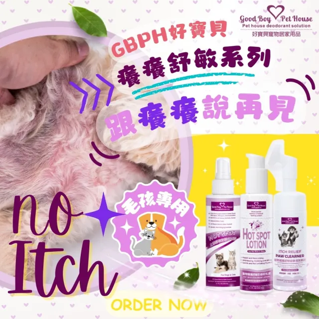 【GBPH 好寶貝】寵物舒敏保養套組 犬貓通用150ml三入(腳掌清潔慕斯/防舔咬噴霧/修護乳液)毛孩腳掌清潔
