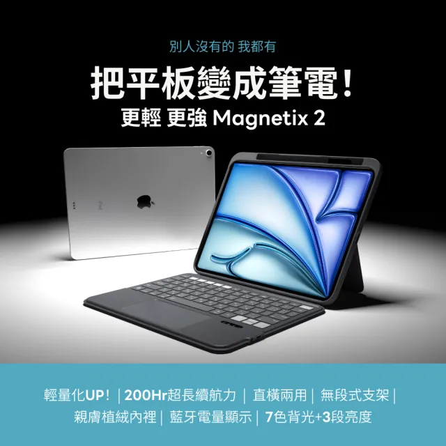 【eiP】iPad周邊超值組★ Magnetix 2 iPad巧控鍵盤+eiP Pencil 2觸控筆(iPad Air 11 M2/M3/M4 Air 4/5)
