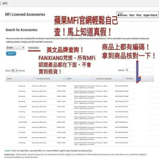 【FANXIANG 梵想】F385 256GB蘋果官方MFi認證 iPhone手機電腦兩用隨身碟(蘋果18新版本APP 保固3年)
