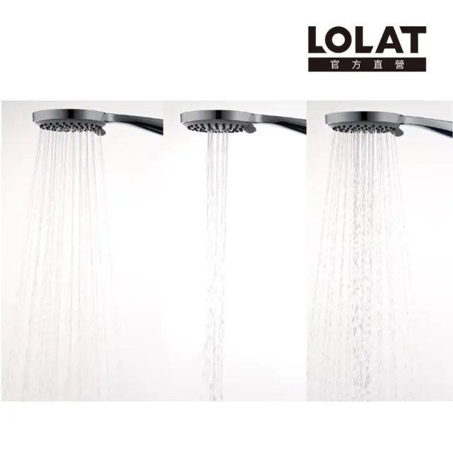 【LOLAT 羅力】低水壓專用蓮蓬頭+1.5m軟管組 三段切換大出水量 拯救低水壓HS330CP+OS230(不含安裝)