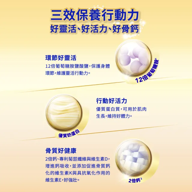 【QUAKER 桂格】葡萄糖胺高鈣奶粉750gＸ2罐