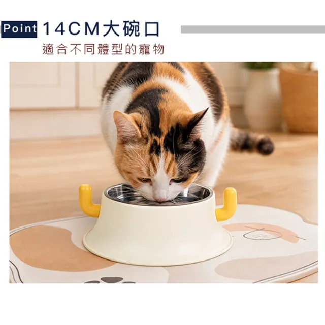 【Truly House】寵物不鏽鋼餵食碗 雙耳可愛限定 貓碗 狗碗 毛孩 寵物碗(超值兩入組)
