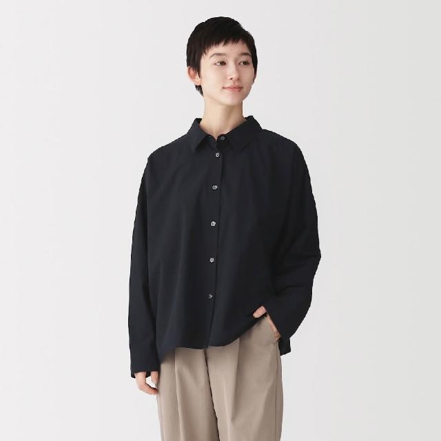 【MUJI 無印良品】女直線剪裁長袖襯衫(白色/黑色/米色)